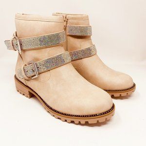 Dolce Vita Kids Size 5 Blush Pink Rhinestone Accented Ankle Boots